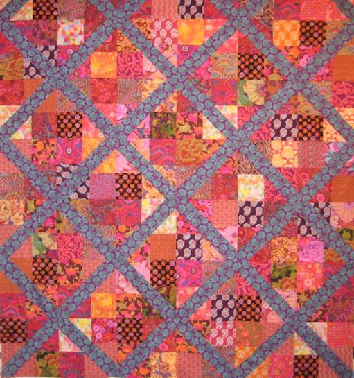 Alizarin Crimson Does Picadilly Circus Quilt