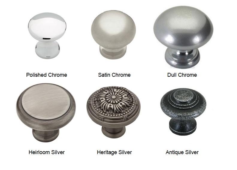 Chrome & Silver Knob & Pull Finishes